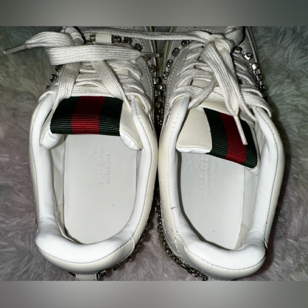 New Gucci Re-Web Crystal Chain Sneakers Size 38 - Picture 10 of 14